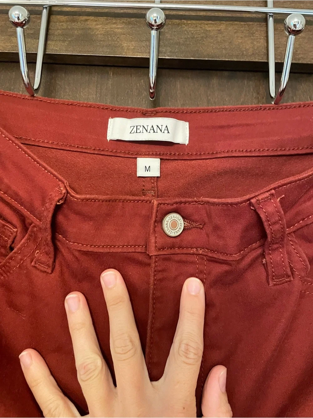 Zenana Outfitters Brick Red High-Rise Jeans